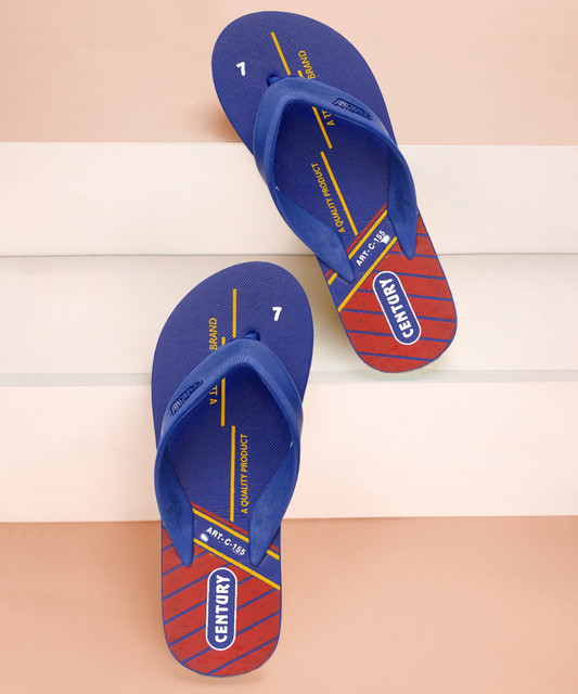 CENTURY Men Slippers(Blue , 4)