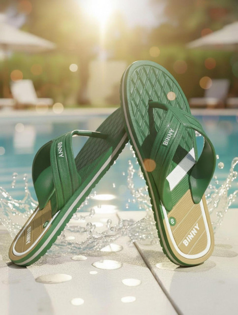 Binny Men Slippers(Green , 9)