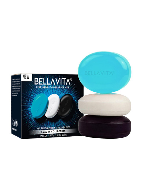 BELLAVITA Perfumed Bathing Soap Bar For Men|3X100gm|Helps in Relaxing & Cleansing Skin|(3&hellip;
