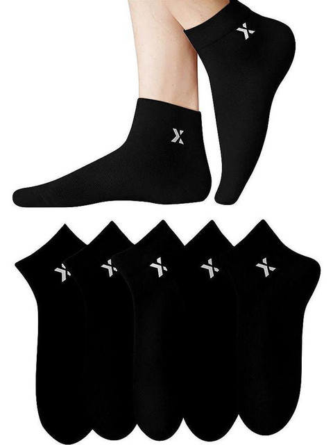 RECKZOZ Men Solid Ankle Length(Pack of 5)