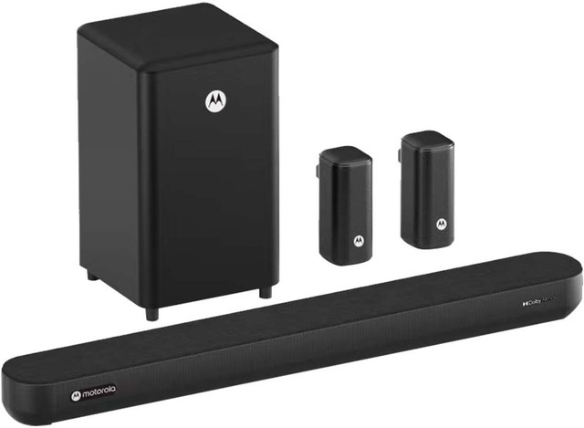 MOTOROLA AmphisoundX Dolby Atmos with Wireless Satellites 600 W Bluetooth Soundbar(Black, 5.1&hellip;