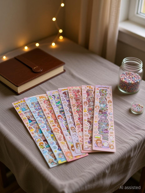 shreeji market 15 inch Cute Cartoon Theme Kawaii Stickers-20 Pet Sheets Paper&hellip;