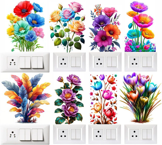 RSB HUB 46 cm 3D Wall Sticker Flower pack of 8 Switch&hellip;