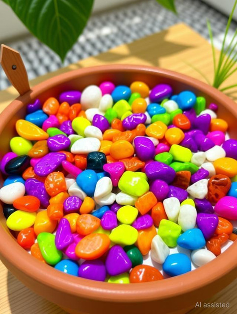 MASHKI Multi Coloured Decorative Stones River Pebbles for Flowerpot, Garden and Aquarium&hellip;