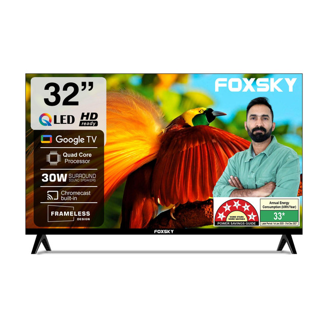 Foxsky 80 cm (32 inch) QLED HD Ready Smart Google TV with&hellip;