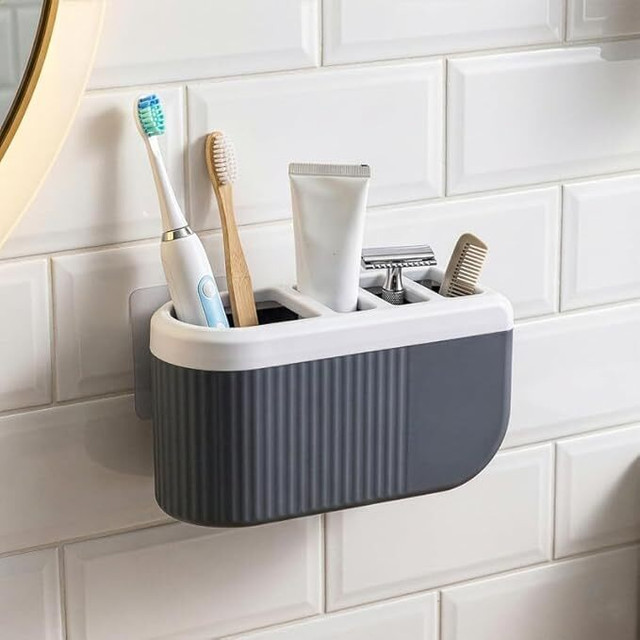 Flipkart SmartBuy Wall Mounted Multipurpose Toothbrush & Toothpaste Holder Stand with Adhesive&hellip;