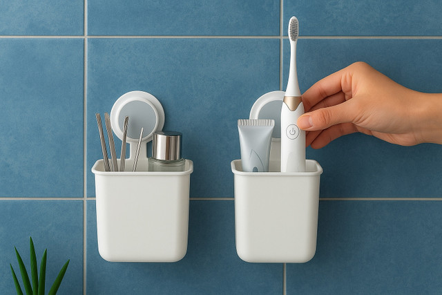 LINEAR Toothbrush holder pack of 2 Plastic Toothbrush Holder(Wall Mount)