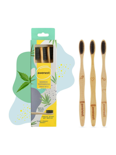 awenest Bamboo with Charcoal Activated Bristles| Treated with Neem Oil | Extra&hellip;