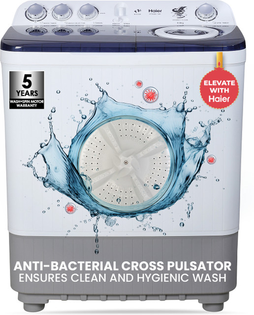 Haier 8 Kg Oxyi Dry Technology, 1300 RPM, Spray Function, Wash Programs,&hellip;