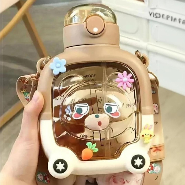 RHINETOYS Cartoon-Printed Designer Teddy: Perfect 1L Anti-Leak Gift for Kids 1000 ml&hellip;