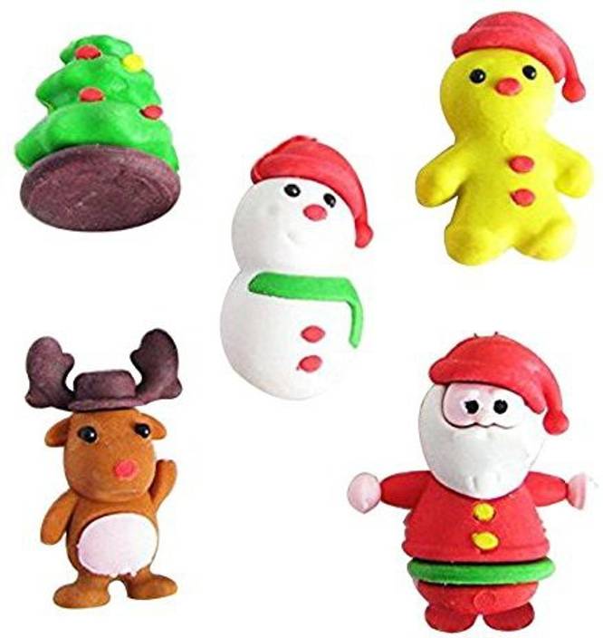 Fajiabao Christmas Gifts Kids Funny Cartoon Santa Claus Christmas Tree Snowman Animal Eraser Sets Set Of 5 - Christmas Gifts Kids Funny Cartoon Santa Claus ...