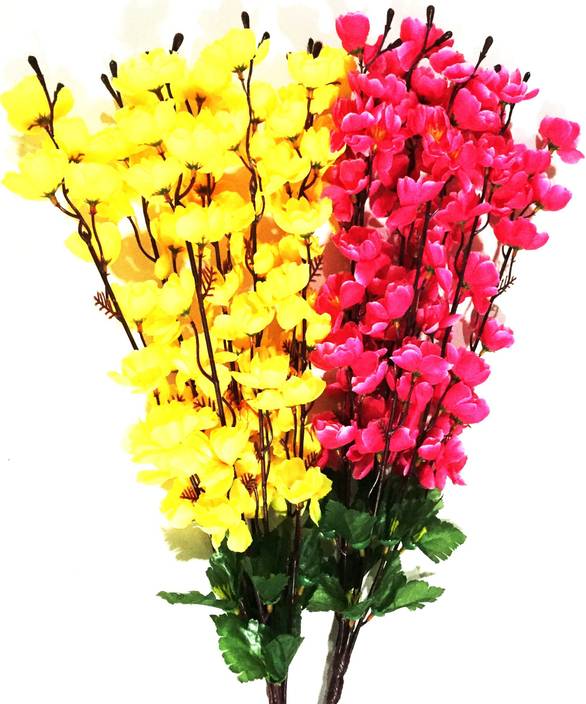 Britenova Yellow Pink Orchids Artificial Flower Price In India Britenova Yellow Pink Orchids Artificial Flower 35 5 Inch Pack Of 1
