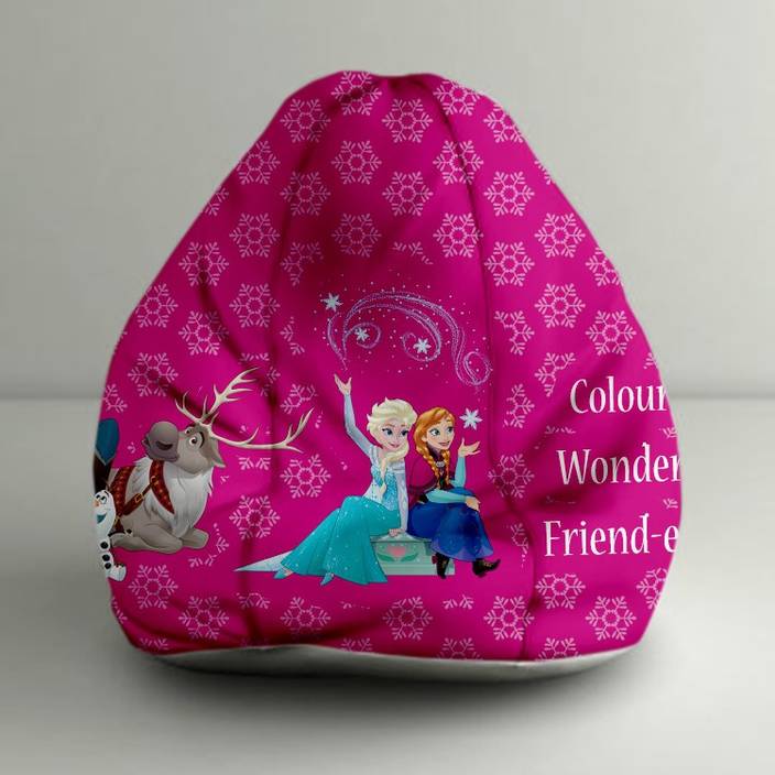 Orka Xxl Frozen Anna Elsa Digital Printed Bean Bag With Bean