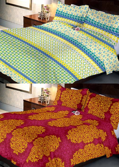 Indien Casa 108 Tc Cotton Double Abstract Bedsheet Buy