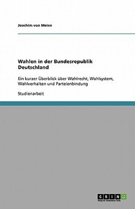 Wahlen In Der Bundesrepublik Deutschland Buy Wahlen In Der