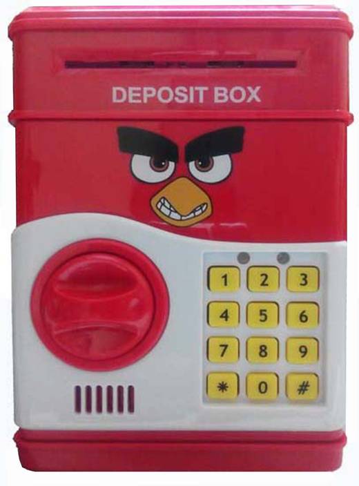 Giftplaza Pword Lock Piggy Bank Safe Box Coins Slot Auto Giftplaza Pword Lock Piggy Bank Safe Box Coins Slot Auto Pulls In Paper Notes Angry Bird Coin Multicolor