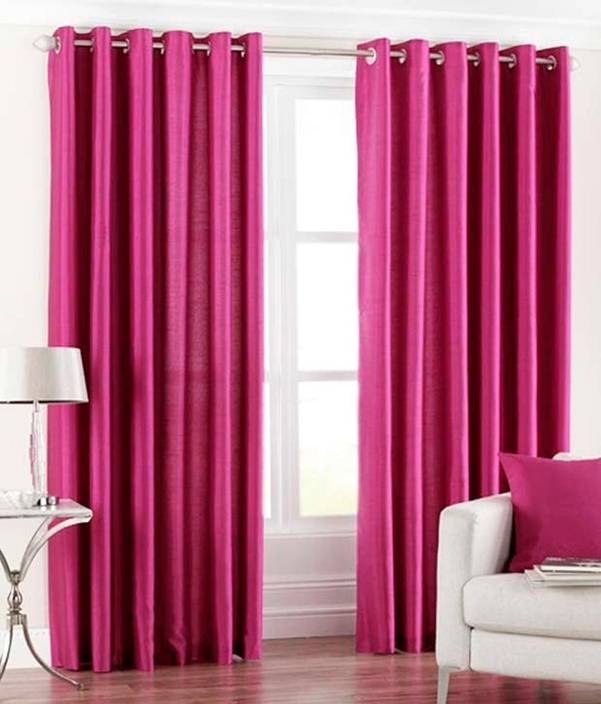 Hargunz Polyester Pink Geometric Eyelet Long Door Curtain Buy