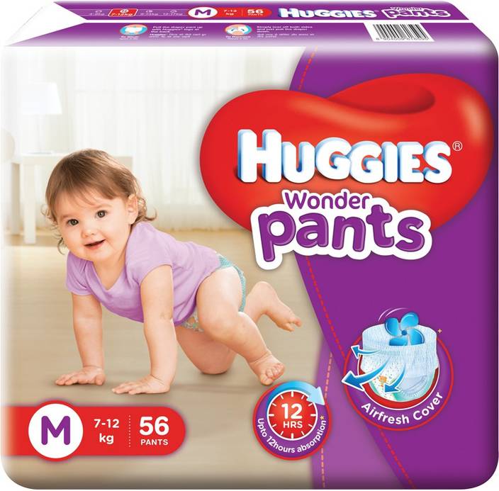 Huggies Wonder Pants Diapers - M  (56 Pieces) - Price 419 40 % Off  