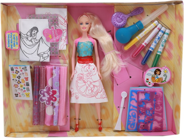 barbie doll and makeup set