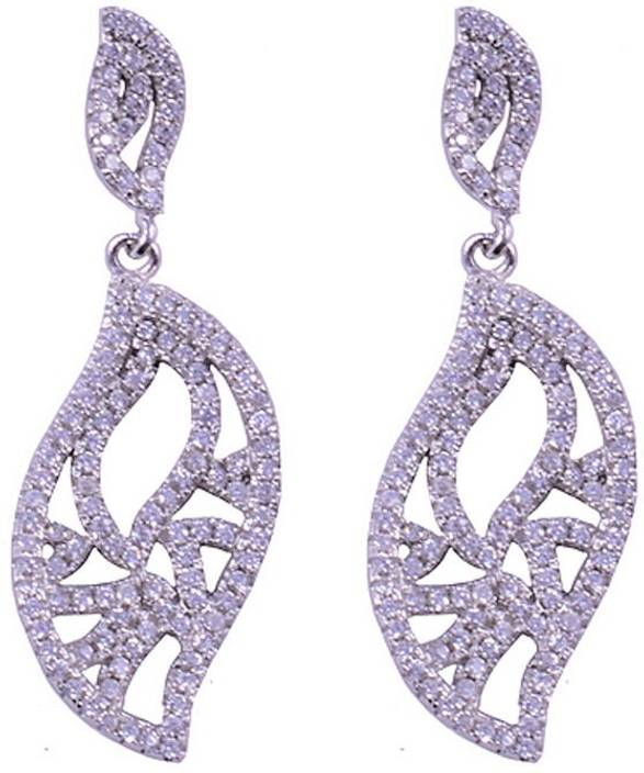 Flipkart.com - Buy Jewels Mountain Elegant Zircon Sterling Silver Drop Earring Online at Best