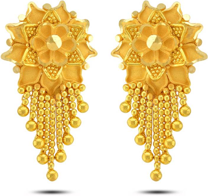 P N Gadgil Jewellers Fl Designer Yellow Gold 22kt Drop Earring P N Gadgil Jewellers Fl Designer Yellow Gold 22kt Drop Earring