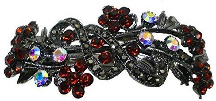 Bella Fashion Jewelry Large Crystal Barrette For Thick Hair