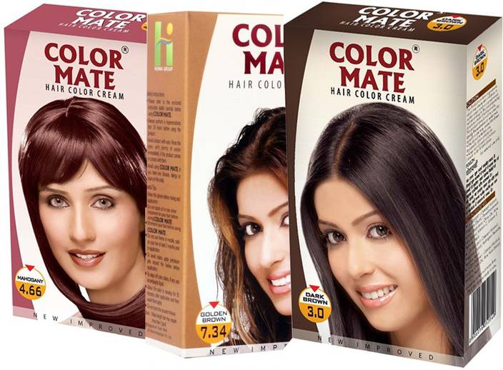 Color Mate Mahogany Golden Brown Dark Brown Hair Color