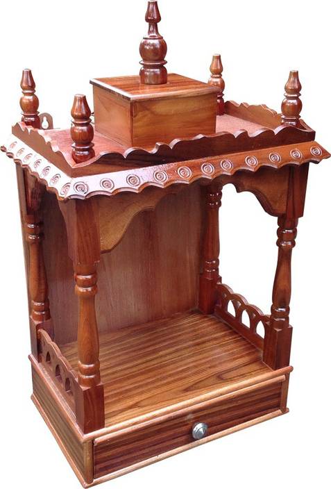 Afydecor Traditional Wall Mounted Pooja Mandir With Carved
