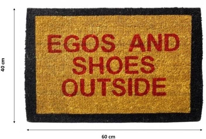Happily Unmarried Coir Door Mat Egos And Shoes Outside Doormat
