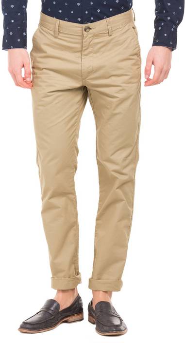 U.S. Polo Assn Slim Fit Men Beige Trousers