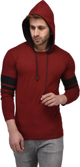 Kay Dee Color block Men Hooded Maroon, Black...
