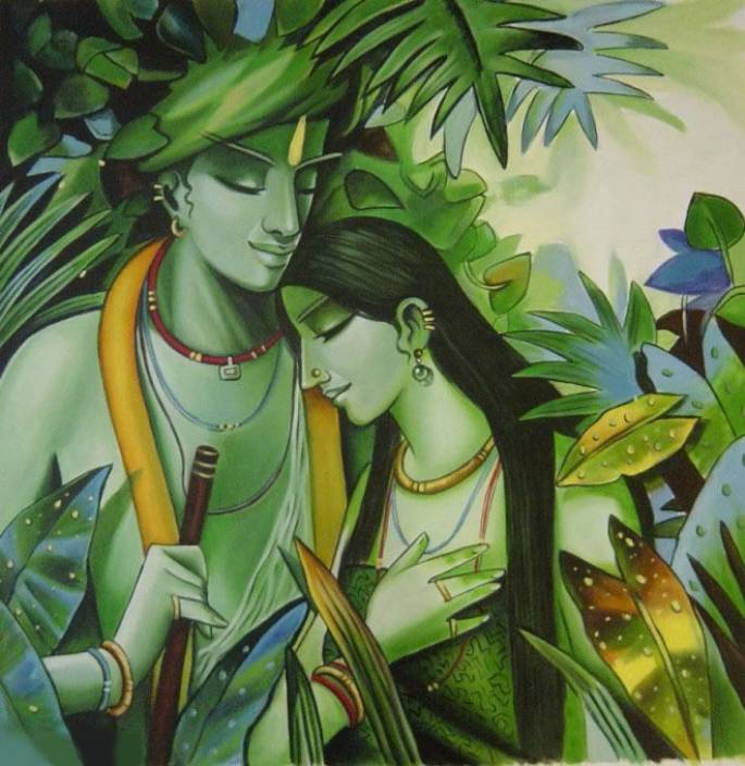 Most Beautiful Painting Radha Krishna Hd Wallpaper On Art Paper Fine