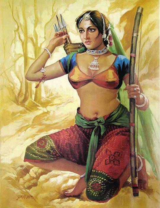 Indian Gorgeious Girl Painting Hd Wallpaper On Art Paper