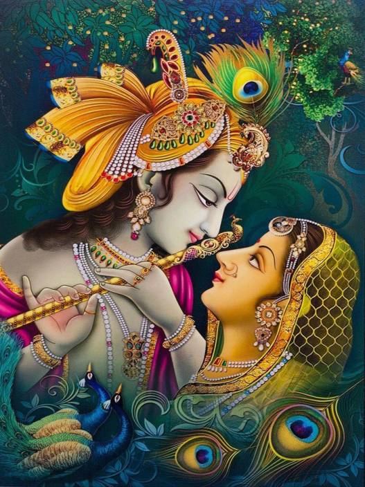  Radha  Krishna  HD  Wallpaper  on Art Paper Fine Art Print 