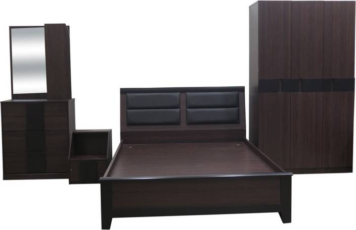 Eros Engineered Wood Bed + Side Table + Wardrobe + Dressing Table ... Eros Engineered Wood Bed + Side Table + Wardrobe + Dressing Table ...