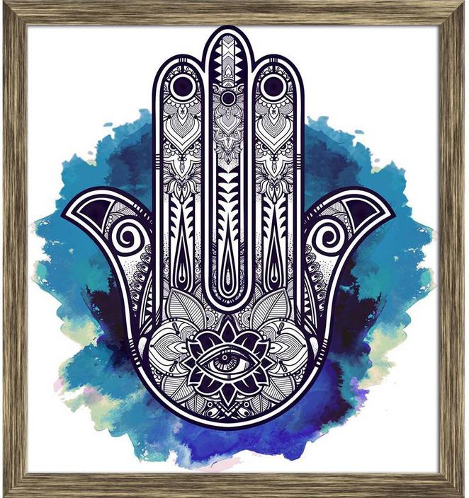 Artzfolio Hamsa Hand Of Fatima Good Luck Amulet In Indian Arabic