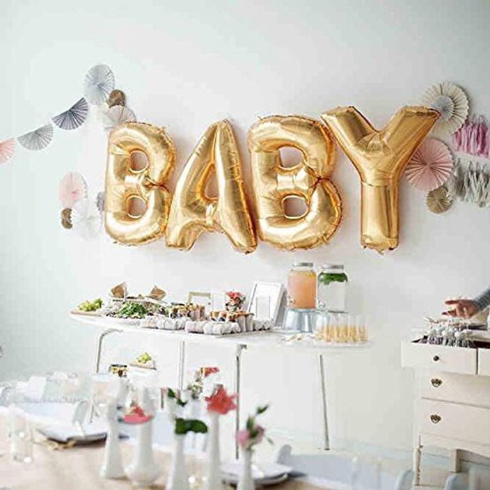 Flipkart Com Party Propz Solid Baby Shower Golden Baby Foil