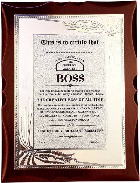 atpata funky world s best boss premium certificate award trophy
