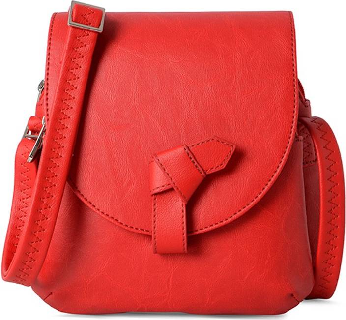 Baggit Women Red PU Sling Bag Red Price in India