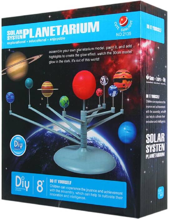 Montez Cute Sunlight Diy Glow Solar System Planetarium Iq Training Science Learning Toy