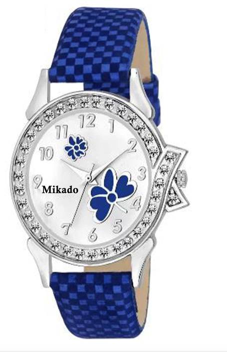 Mikado New princess blue butterfly casual analog watch for women and girls Watch - For Girls ...