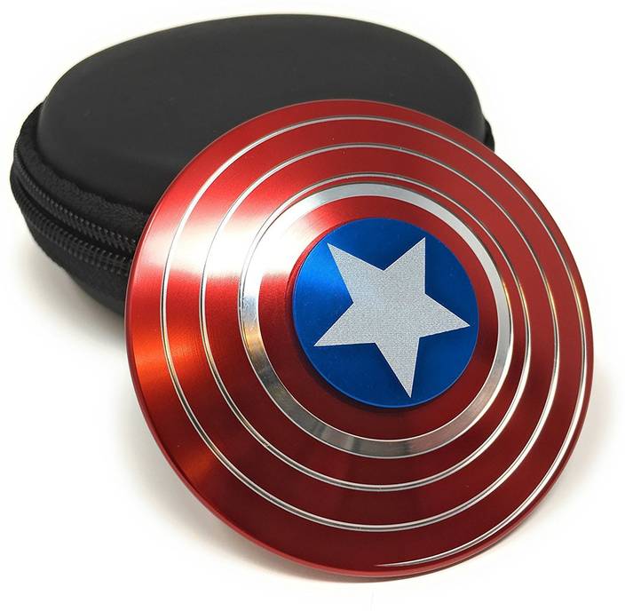 VibeX ® Premium Quality Red White and Blue - Captain America Star Shield Fidget Spinner (Multicolor)