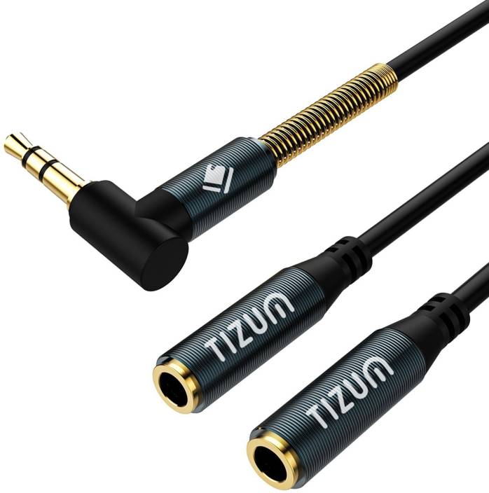 TIZUM 3.5mm Audio Splitter-X2 Female Aux Jack, Premium Gold Plated ...