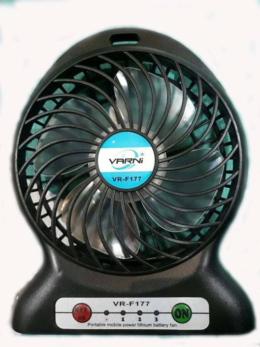 Varni Mini Portable 3 Sd Usb Fan High Rechargeable Varni Mini Portable 3 Sd Usb Fan High Rechargeable Lithium Battery Led Light Vr F177 Black