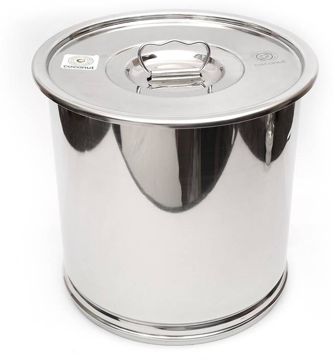 Coconut Stainless Steel Grain Storage 10 L Spice Container Coconut Stainless Steel Grain Storage 10 L Spice Container Grocery Utility Box Silver