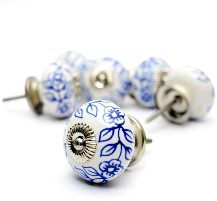 Casa Decor Pack Of 6 Spring Ceramic Cupboard Drawer Knobs Floral