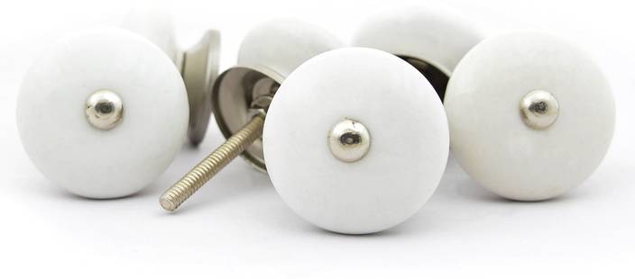 Casa Decor Pack Of 6 Ceramic White Classic Pumpkin Decorative Door