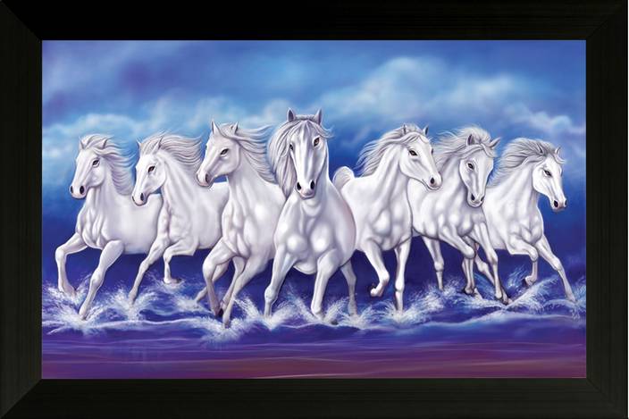 SAF Vastu Seven Running Horses Ink Painting Price in India ...