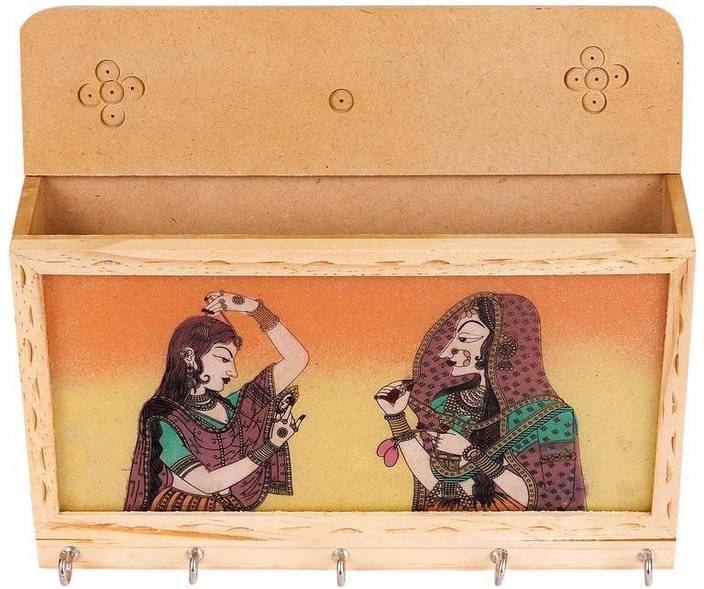 Craft Art India Wall Mounting Letter Organizer With Key Hooks Craft Art India Wall Mounting Letter Organizer With Key Hooks Wooden Holder