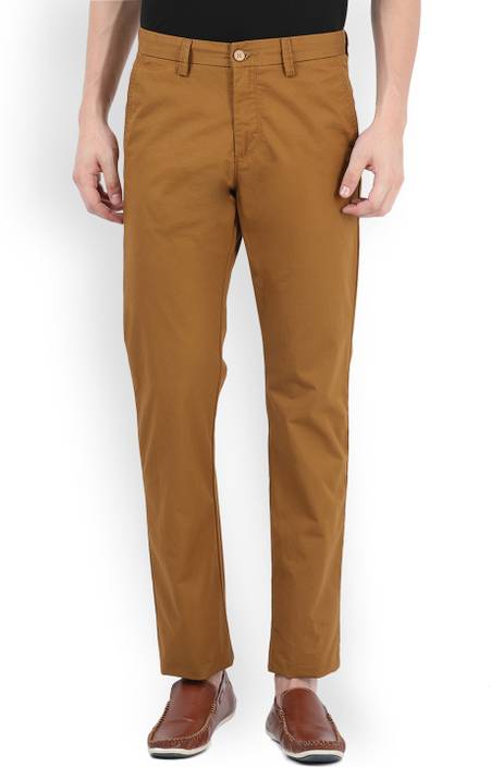 Allen Solly Regular Fit Men's Grey Trousers - Buy Brown Solid Allen ... image.